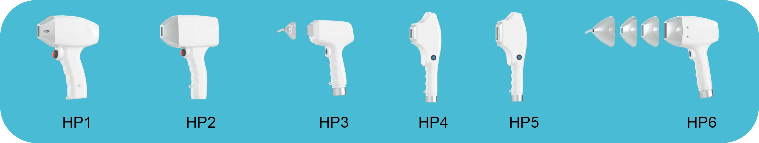 Omni Laser diode laser handpiece options with multiple spot sizes and power configurations